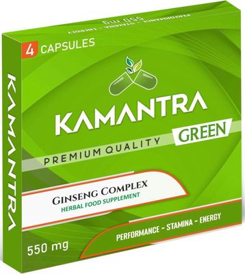 KAMANTRA™ Green - Mantra to Enhance Your Performance - Extra Strength Performance Enhancing Pills, Stamina Endurance Booster Green Supplement Pills for Men - 4 Ginseng Capsules
