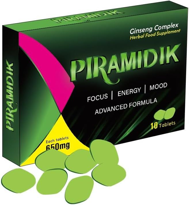 New PIRAMIDIK 10 Pills 650mg - Stronger &amp; Harder Enhanced Strength &amp; Firmness for Men - Designed to Boost High Stamina, Performance &amp; Natural Male Enhancing Food &amp; Herbal Supplement