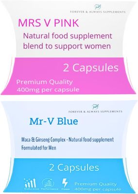 Ultra Natural Supplement for Men and Women | High Strength Male and Female Tablets Bundle! | (Pink &amp; Blue) Maca &amp; Ginseng Complex