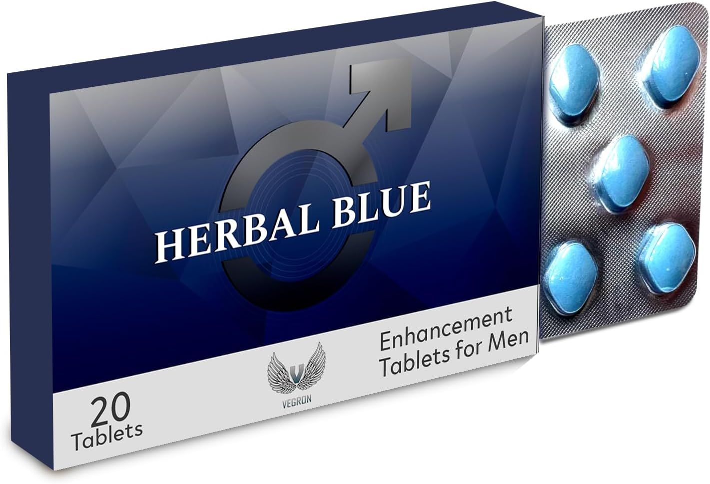 Herbal Blue Tablets 20 x 100mg Effective Herbal Supplement for Men, Natural Enhancing Supplement for Men, Premium Male Enhancement Support