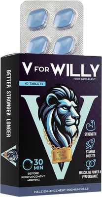 V for Willy 10 Male Enhancement Blue Pills - Powerful and Fast Acting Blue Pills for Men - Ultra Strong Herbal Blue Pill - Natural Energy Pills for Men with Long Lasting Results for High Stamina