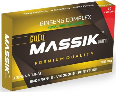 MASSIK MARCH™ - Herbal Supplement for Men, Extra Strength Performance Enhancing Pills, Stamina Endurance Booster, Gold Supplement Pills for Men - 10 Ginseng Capsules MASSIK MARCH™ - Herbal Supplement for Men, Extra Strength Performance Enhancing Pills, Stamina Endurance Booster, Gold Supplement Pills for Men - 10 Ginseng Capsules