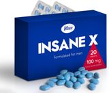 INSANE X 20 Blue Pills for Men 100mg Stronger &amp; Harder Fast-Acting Enhanced Strength Supplements Tablets - Prolonged High Performance - Energy &amp; Male Enhancing - Herbal &amp; Food Supplement UK