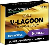 V-LAGOON Gold-New Stronger for Longer Formula for Men - Ultra Strong Performance Enhancing Pills, Stamina Endurance Booster RED Supplement Pills for Men - 6 Ginseng Capsules 500MG