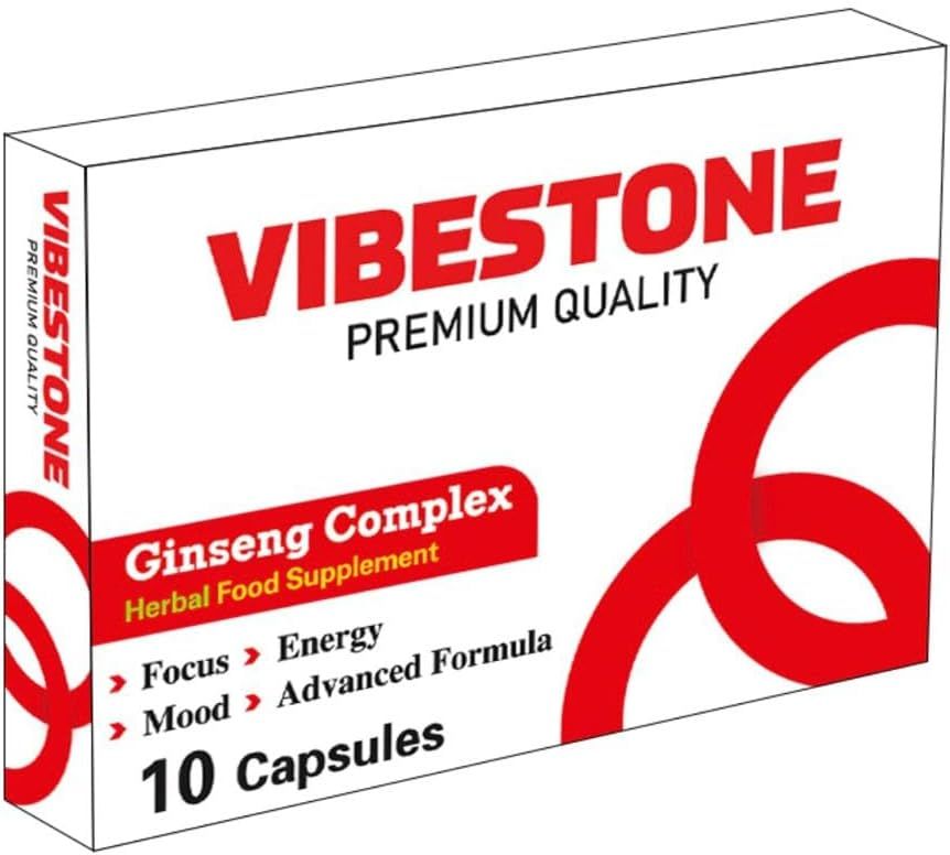 VIBESTONE RED Stronger for Longer New Formula- Ultra Strong Performance Enhancing Pills, Stamina Endurance Booster RED Supplement Pills for Men - 10 Ginseng 700MG Capsules