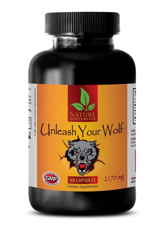 UNLEASH YOUR WOLF - Male Enlargements Pills - Testosterone Booster -60 Cap 1 Bot