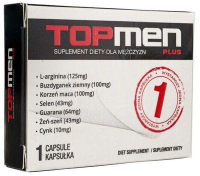 Top Men - 10 capsules, potency enhancer for men for better erection1