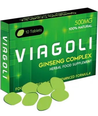 VIAGOLI Green- Ginseng Complex - Herbal Food Supplement For Men 10x500mg Tablets