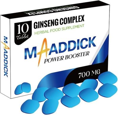 MAADDICK-10 Blue Tablets. Extra Strong. Herbal Ingredients. Natural Energy. with SHILAJIT and ASHWAGANDHA. No Unwanted Ingredients. (Ginseng Tablets) MAADDICK-10 Blue Tablets. Extra Strong. Herbal Ingredients. Natural Energy. with SHILAJIT and ASHWAGANDHA. No Unwanted Ingredients. (Ginseng Tablets)