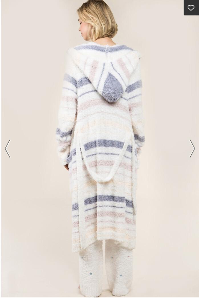 Berber Fleece Striped Robe, Size: S