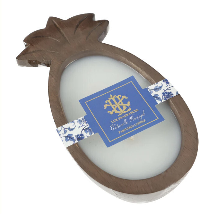 Pineapple Citronella Candle Bowl, Attribute 1: Brown, Attribute 2: Pineapple, Attribute 3: Citronella Pineapple