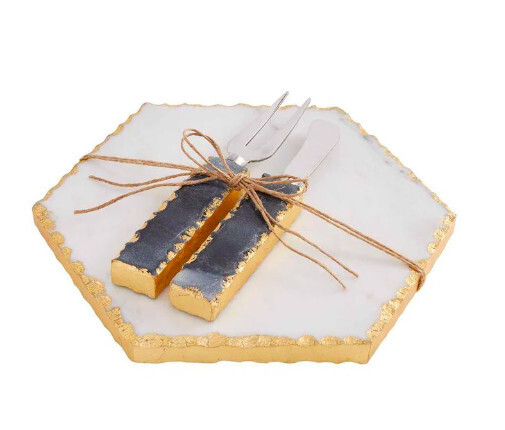 Chipped Marble Cheese Set