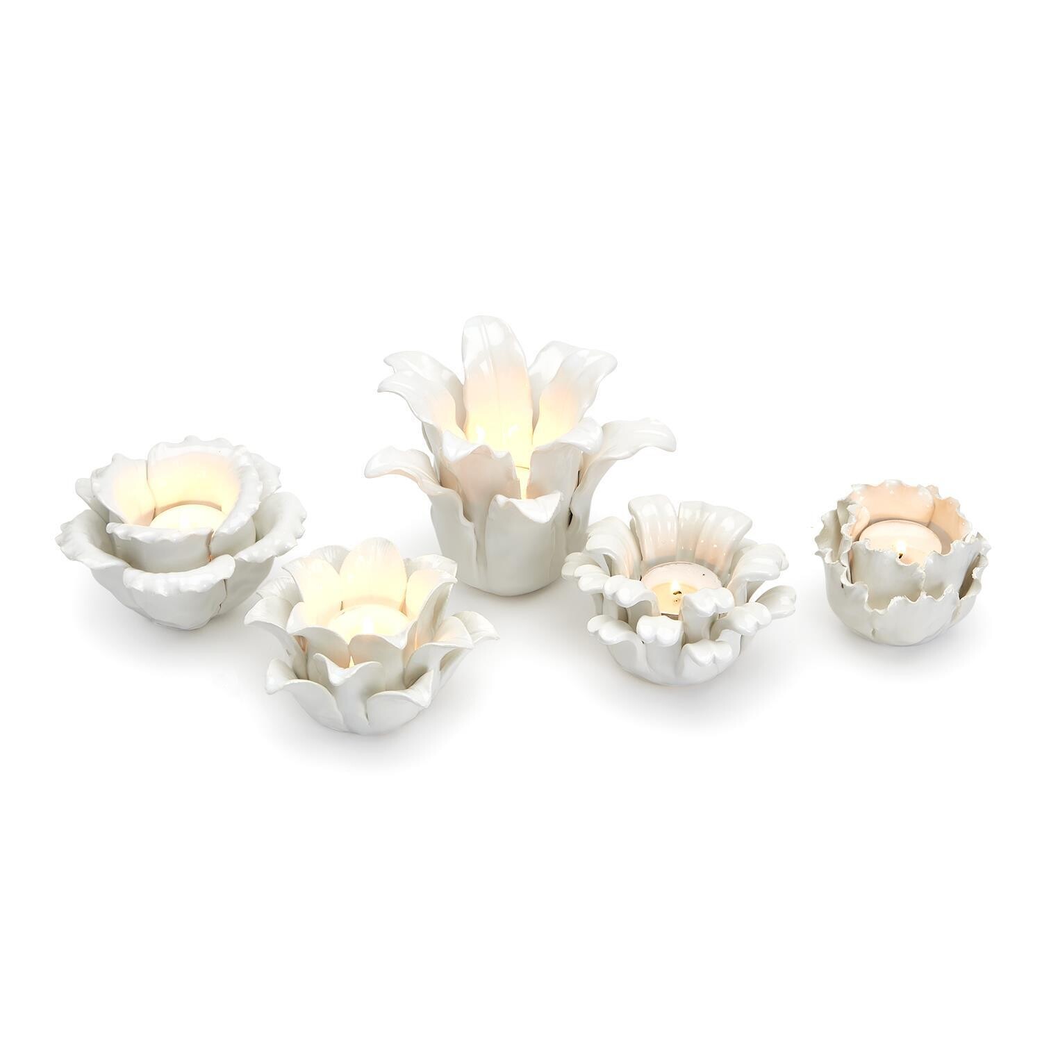 White Succulent Tealight Candleholder