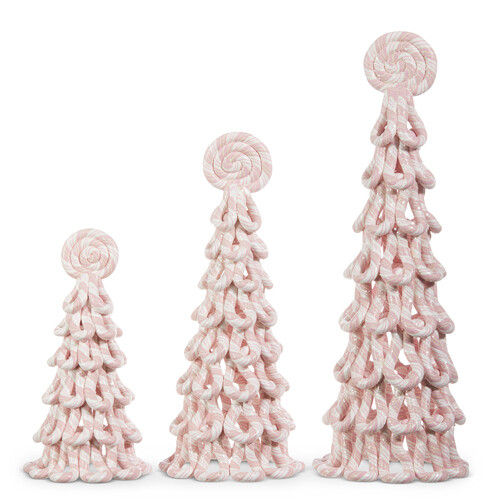 Peppermint Trees Set of 3 Pink
