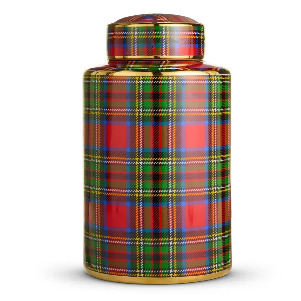 Tartan Decorative Jar