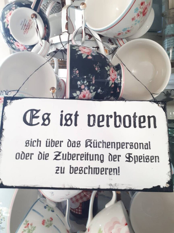 Es ist verboten / Küchenschild / shabby fake emaille Schild