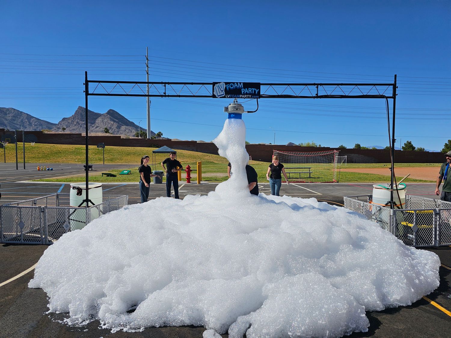 School Overhead Foam Party