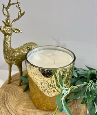 Large Gold Christmas Candle