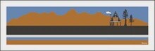 A-FRAME HUT DESERT LINES JACKSON HOLE TETONS | LOOSE PRINT | 1:3 RATIO | LIFESTYLE | ILLUSTRATION