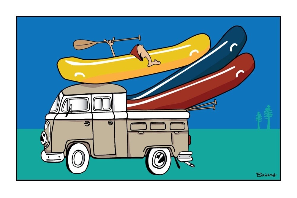 SIMPLE RAFT TRUCK BUS STACKED | CANVAS | 2:3 RATIO | LIFESTYLE | ILLUSTRATION, Size: 4x6
