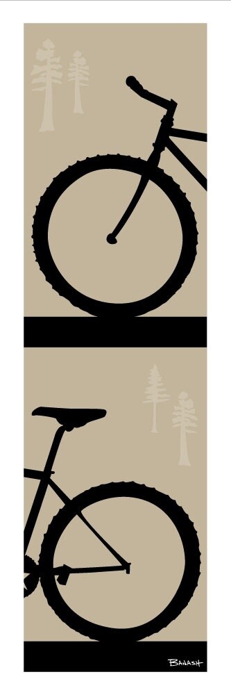MOUNTAIN BIKE FRONT END TAIL STACKED PINES | LOOSE PRINT | 1:3 RATIO | LIFESTYLE | ILLUSTRATION