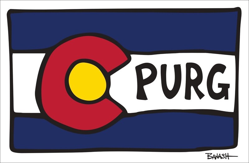 PURG CO HORIZ FLAG LOOSE | STICKER