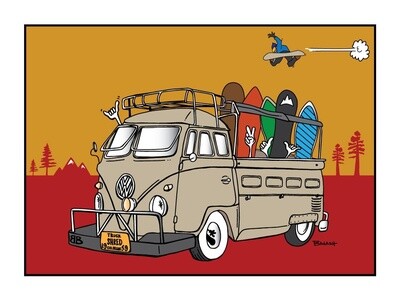 BUBBAS 59 TRUCK BUS BOARDER GREMS SHRED PLATE | CANVAS | 2:3 RATIO | LIFESTYLE | ILLUSTRATION