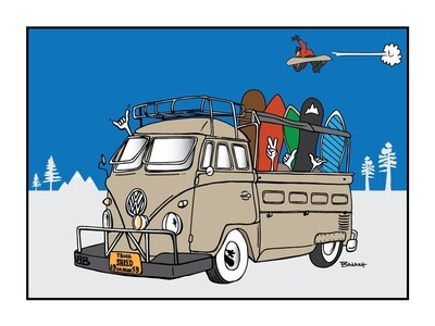 BUBBAS 59 TRUCK BUS BOARDER GREMS PWDR BLUE | CANVAS | 4:5 RATIO | LIFESTYLE | ILLUSTRATION