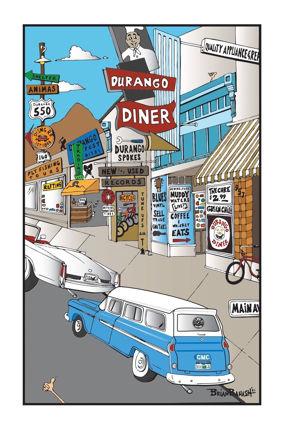 DURANGO DINER | LOOSE PRINT | 3:4 RATIO | 2:3 RATIO | LIFESTYLE | ILLUSTRATION, Size: 6x8