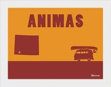 CATCH A RIVER CANOE BUS CO STATE OUTLINE ANIMAS | LOOSE PRINT | 3:4 RATIO | LIFESTYLE | ILLUSTRATION