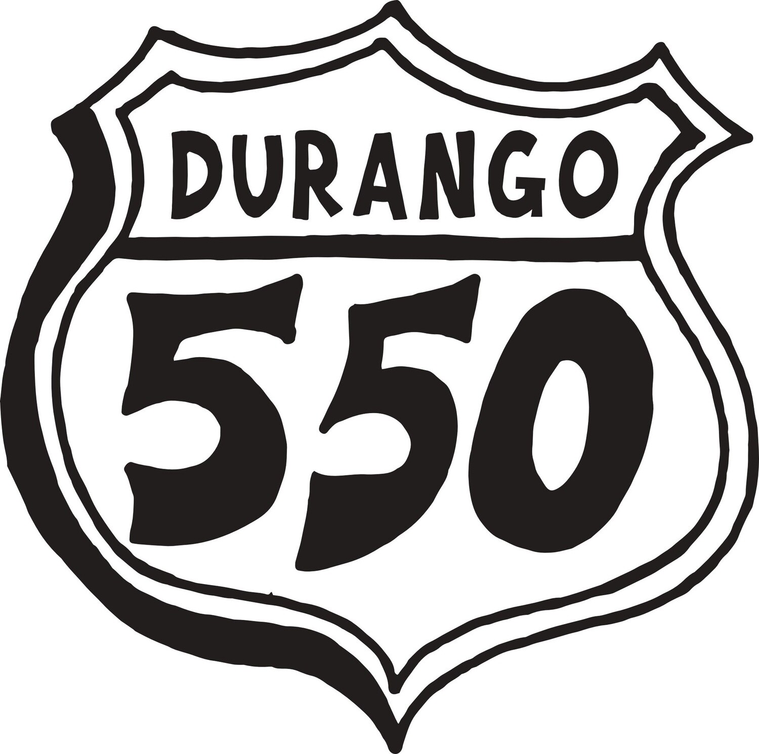 DGO HWY 550 SIGN | STICKER, Size: 2&quot;