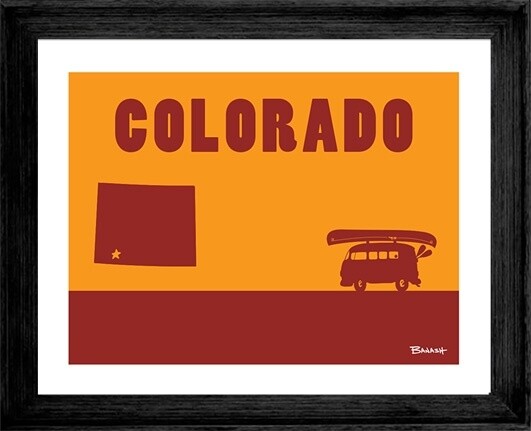 CATCH A RIVER COLORADO CANOE BUS CO STATE OUTLINE | CANVAS | 3:4 RATIO | LIFESTYLE | ILLUSTRATION