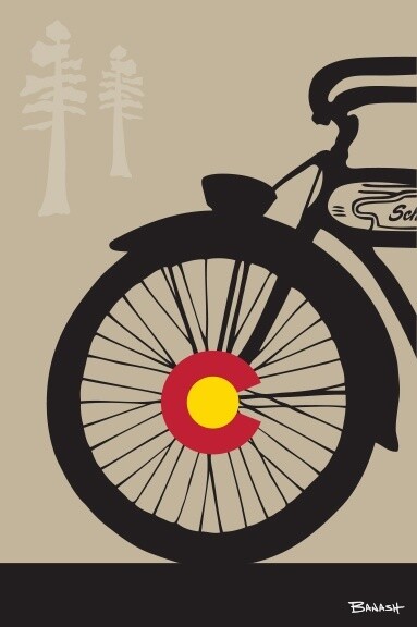 SCHWINN FRONT END BIKE CO LOGO HUB | CANVAS | 2:3 RATIO | LIFESTYLE | ILLUSTRATION
