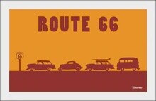 ROUTE 66 HOT RODS | LOOSE PRINT | 2:3 RATIO | LIFESTYLE | ILLUSTRATION