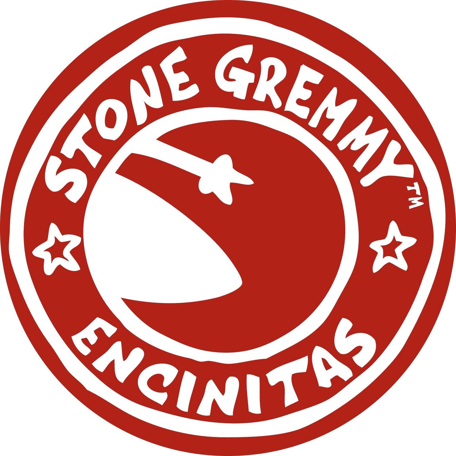 STONE GREMMY TEAM RIDER RED ENCINITAS | STICKER, Size: 2&quot;