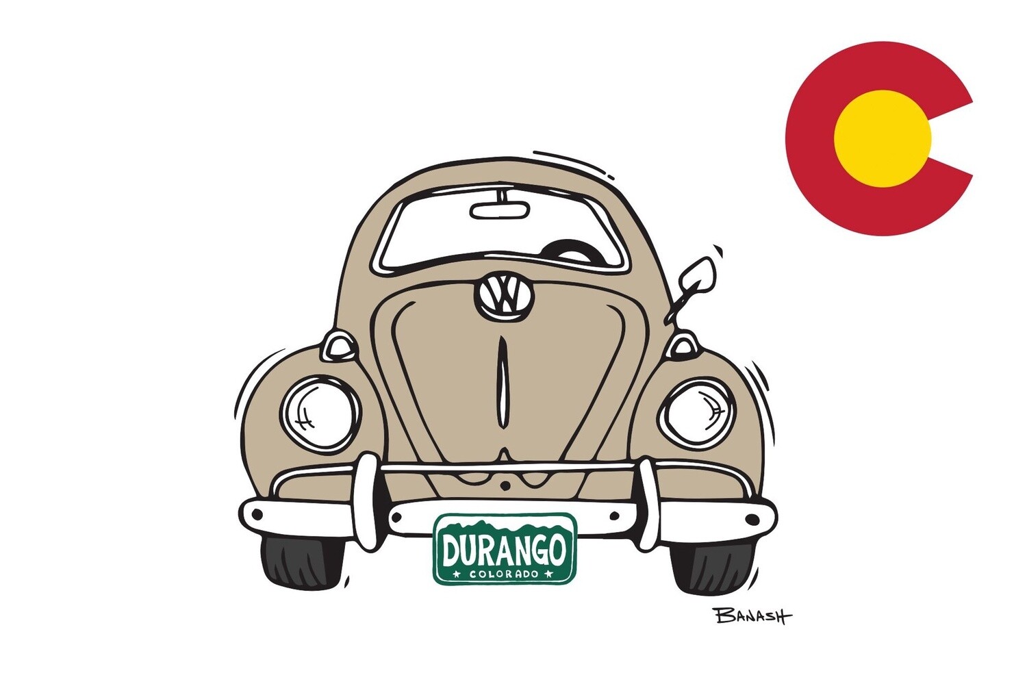 BUG DURANGO PLATE CO LOGO POSTCARD, Size: 6X9