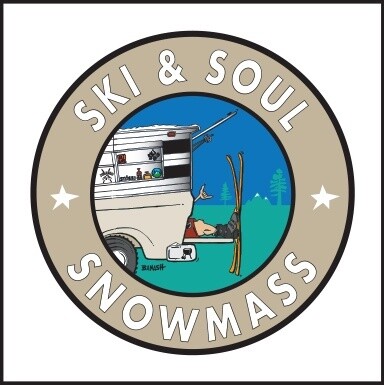 SKI &amp; SOUL SNOWMASS TAILGATE SKI SHACK GREM ROUND | LOOSE PRINT | 1:1 RATIO | LIFESTYLE | ILLUSTRATION