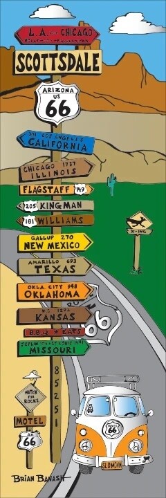 ROUTE 66 TOWNS SCOTTSDALE | CANVAS | 1:3 RATIO | LIFESTYLE | ILLUSTRATION