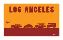 ROUTE 66 LOS ANGELES HISTORIC US 66 HOT RODS | CANVAS | 2:3 RATIO | LIFESTYLE | ILLUSTRATION