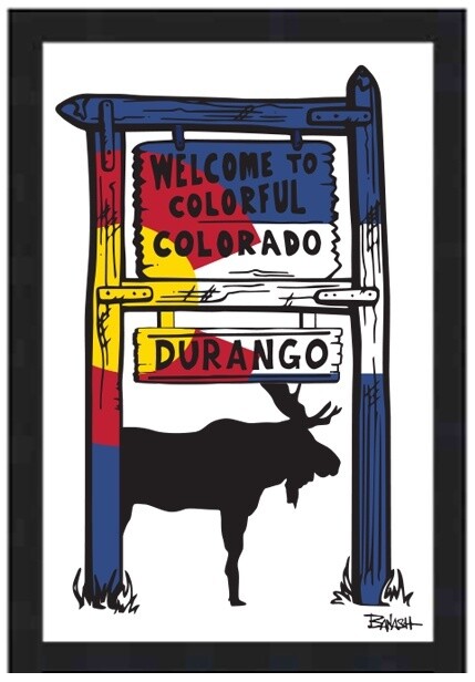 WELCOME SIGN CO LOGO MOOSE DURANGO | LOOSE PRINT | 2:3 RATIO | LIFESTYLE | ILLUSTRATION