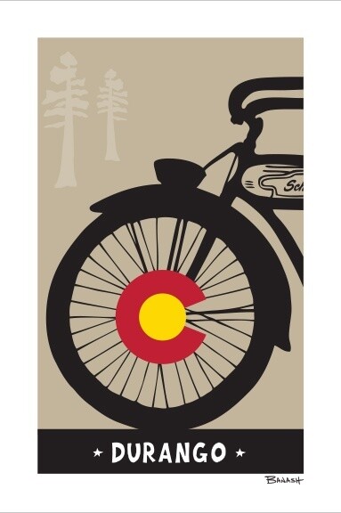 SCHWINN FRONT END BIKE DURANGO CO | CANVAS | 2:3 RATIO | LIFESTYLE | ILLUSTRATION