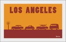 ROUTE 66 LOS ANGELES HISTORIC US 66 HOT RODS | LOOSE PRINT | 2:3 RATIO | LIFESTYLE | ILLUSTRATION