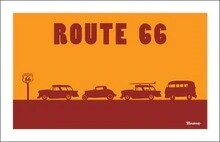 ROUTE 66 HOT RODS | CANVAS | 1:3 RATIO | LIFESTYLE | ILLUSTRATION