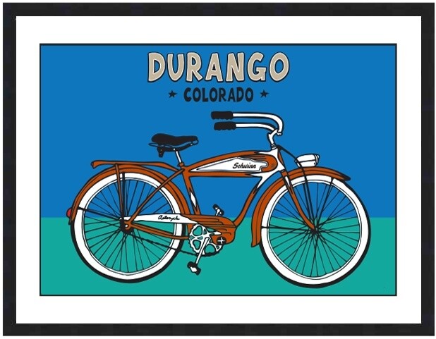 AUTOCYCLE LARGE ORANGE DURANGO COLORADO | LOOSE PRINT | 2:3 RATIO | LIFESTYLE | ILLUSTRATION