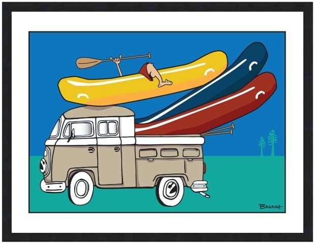 SIMPLE RAFT TRUCK BUS STACKED | LOOSE PRINT | 3:4 RATIO | 2:3 RATIO | LIFESTYLE | ILLUSTRATION, Size: 4x6