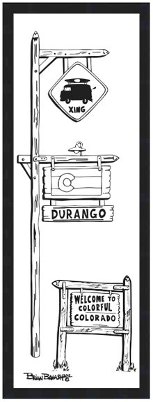 WELCOME SIGN KAYAK XING DURANGO | LOOSE PRINT | 1:3 RATIO | LIFESTYLE | ILLUSTRATION