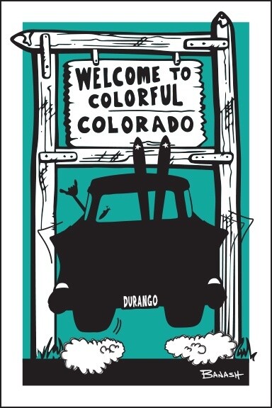 WELCOME SIGN SKI CHEVY WAGON TAIL AIR | LOOSE PRINT | 2:3 RATIO | LIFESTYLE | ILLUSTRATION