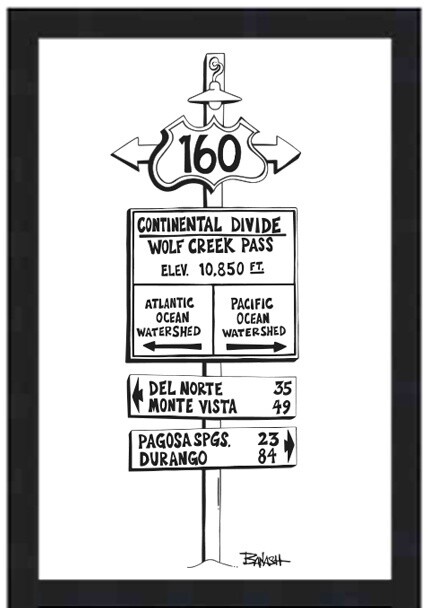 WOLF CREEK PASS HW 160 CONT DIVIDE | LOOSE PRINT | 2:3 RATIO | LIFESTYLE | ILLUSTRATION