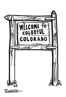 WELCOME SIGN ILLUSTRATION POSTCARD