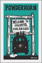 WELCOME SIGN SKI BUS TAIL AIR POWDERHORN | LOOSE PRINT | 2:3 RATIO | LIFESTYLE | ILLUSTRATION